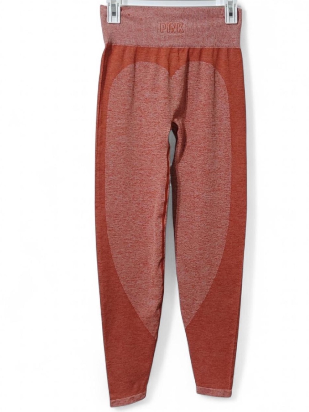 Victoria's Secret PINK Rust Red Heart-Panel Seamless Leggings